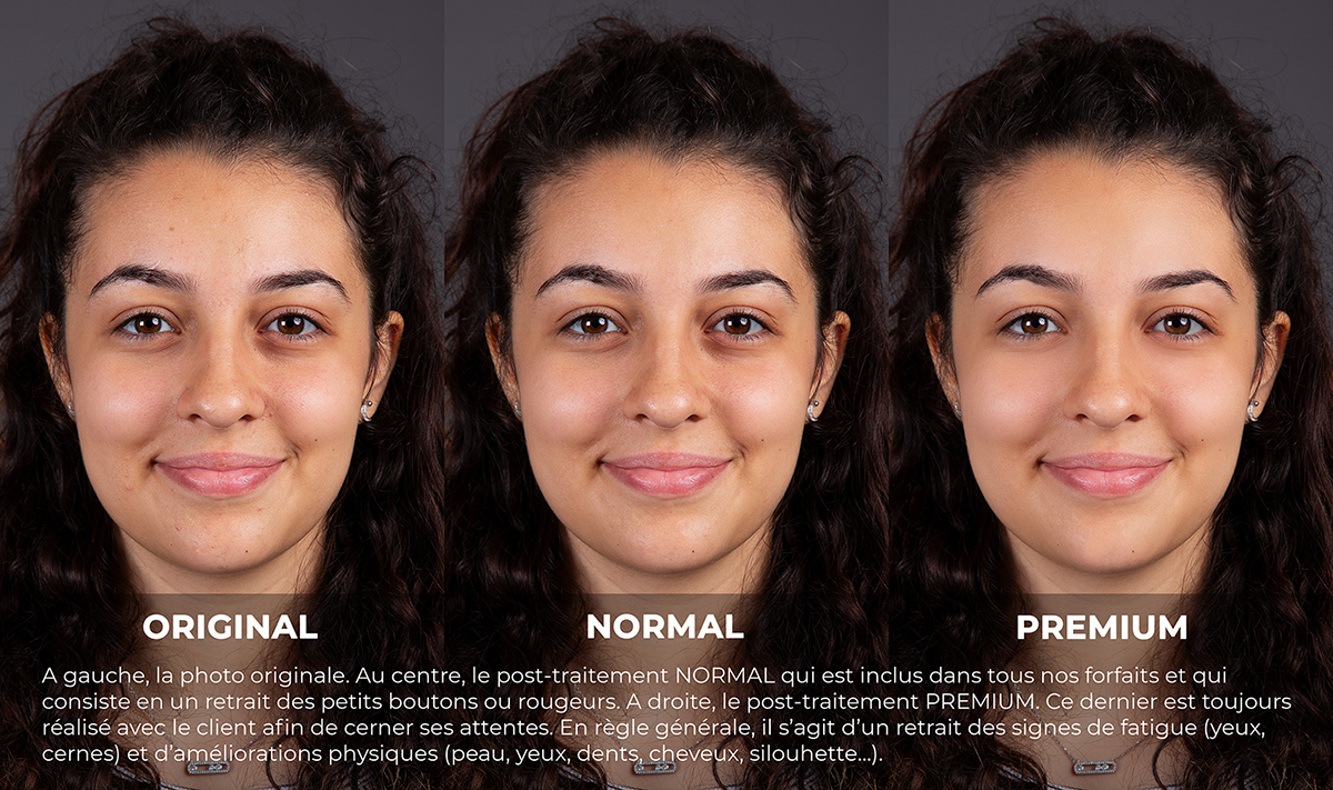 Une comparaison de différents post-traitements sur un portrait de photograpge geneve
