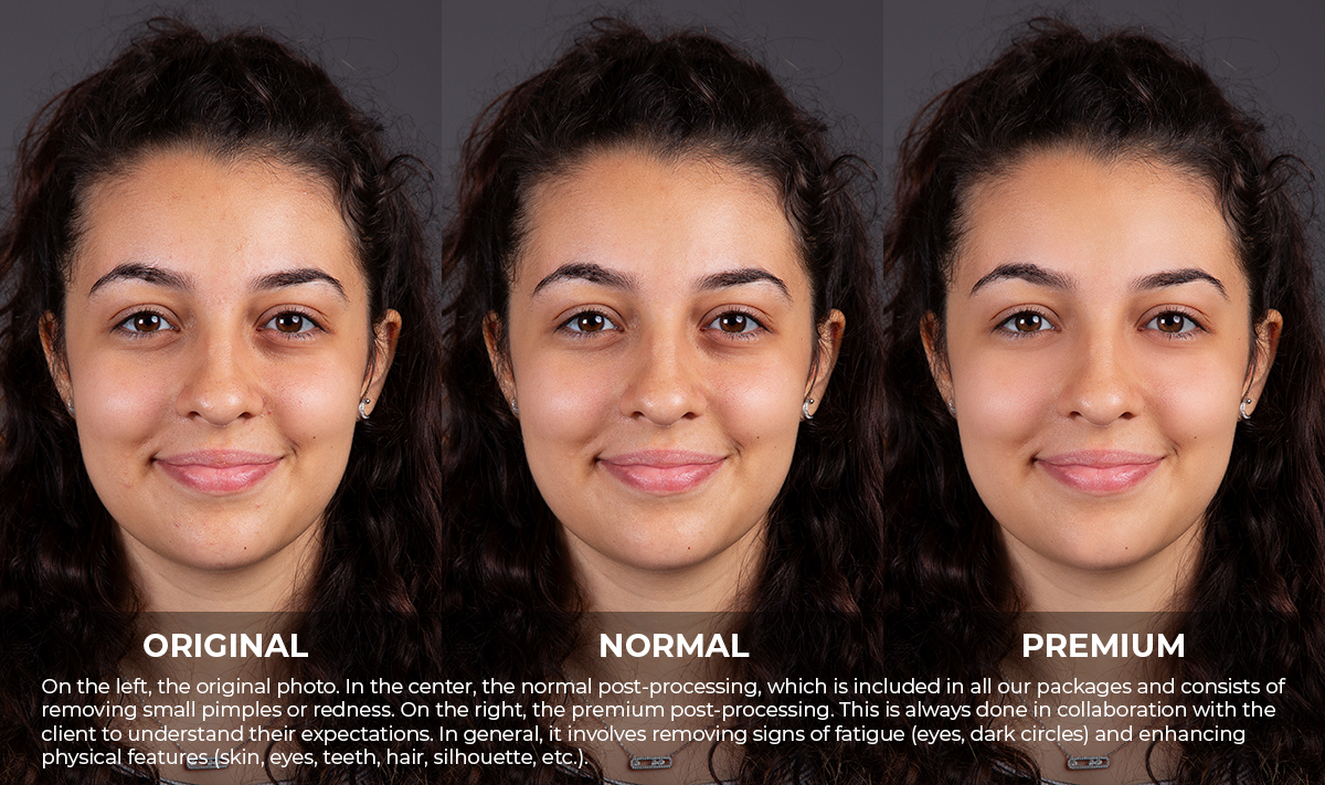 Une comparaison de différents post-traitements sur un portrait de photograpge geneve